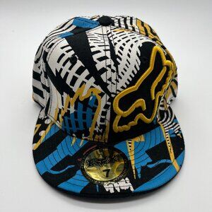 Fox Racing Fitted Hat Cap Adult Size 7 Multi Color All Over Print Car Trucks NEW